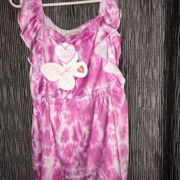 Girls Pink Tie Dye Romper - Picture 4 of 4